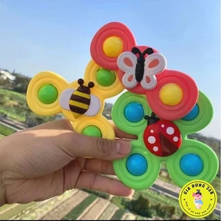 ( Giá Sỉ) Sét 3 Con Quay Đồ Chơi Fidget Spinner Dán Tường, Thiết Kế Hình Động Vật Hoạt Hình Độc Đáo Dành Cho Bé