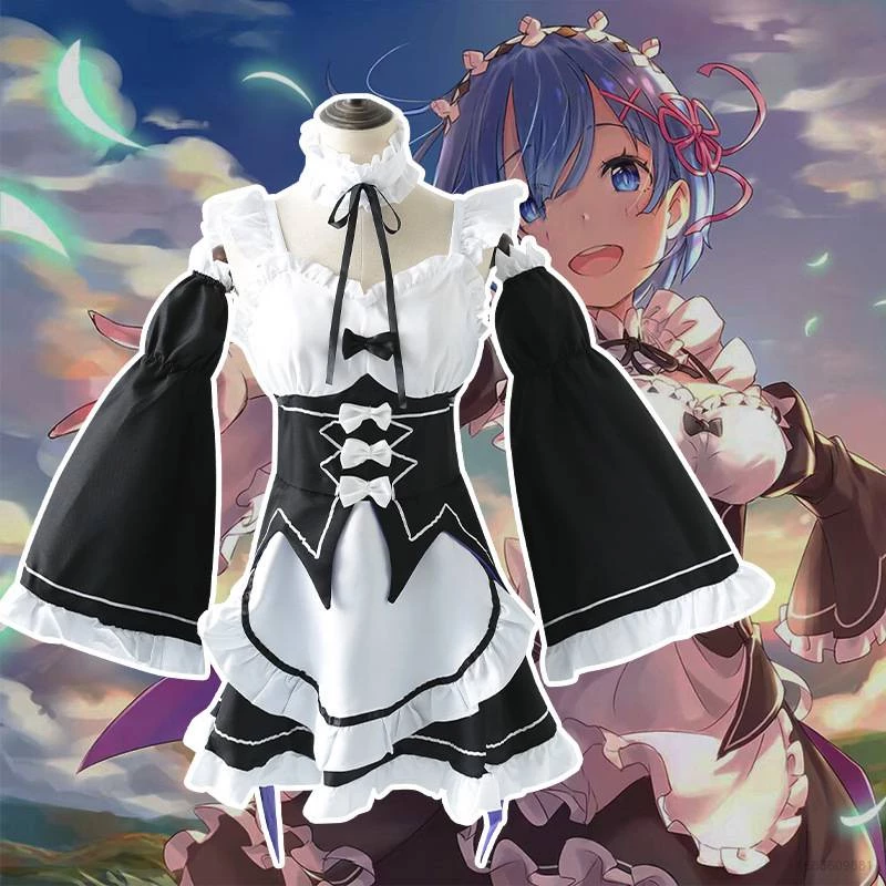 Bộ Tóc Giả Ngắn Hóa Trang Nhân Vật Anime Re: Zero Ram Rem Thời Trang