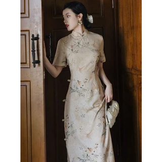 Đầm Sườn Xám Truyền Thống Trung Hoa Dáng Dài Qipao S To XXL S1950 Cho Nữ