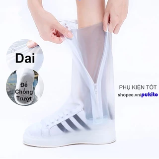 Ủng Bọc Giày Đi Mưa Dai Dày Chống Thấm Nước Tốt Rain Shoes ( Cổ Cao Dây Kéo Phụ Kiện Bảo Vệ Giày Cao Cấp Nhiều Size...)