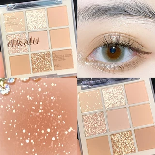 [ưu Đãi đặc biệt của cửa hàng mới] trà sữa dikalu nine-color eye shadow nine grid eye shadow 9-color trong suốt acrylic plate beads matte nude color series trang điểm mắt gợi cảm