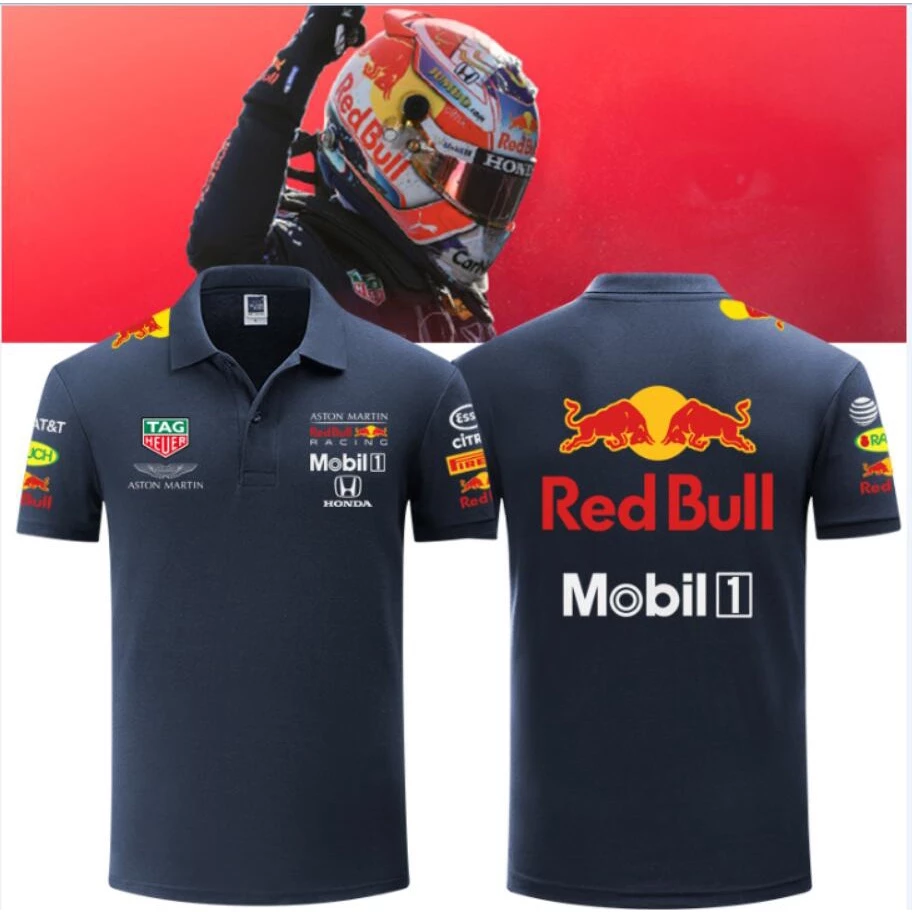 Bộ đồ đua F1 mới 2024 + Áo đua Red Bull Team F1 + Áo sơ mi POLO ngắn tay nam nữ mùa hè