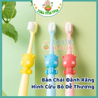 Bàn chải đánh răng Bò Cừu dễ thương bàn chải lông tơ cho bé tập đánh răng mềm mịn thoải mái Kichilachi Nhà Mỡ