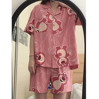 Đồ Mặc Nhà, Bộ Ngủ Nữ, Pijama Cộc Đùi Chất Liệu Xốp Đũi Hàn