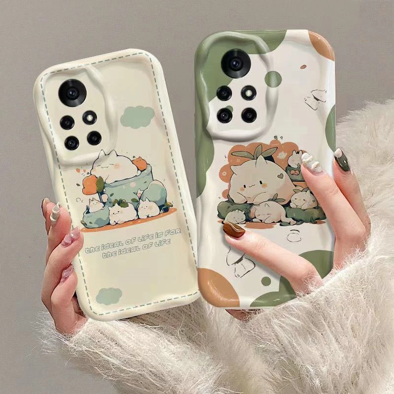 NY| Ốp lưng OPPO Reno 8T 4 5 F 4F 5F 6 7 8 Z T 10 Pro PLUS A93 A94 2020 Soft Cream Cartoon Cute Orange Bunny Case