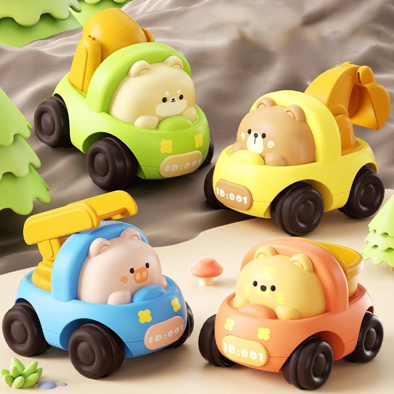 Phim hoạt hình dễ thương mới quán tính xe mô hình chống va chạm xe kỹ thuật mẫu giáo quà tặng xe đồ chơi