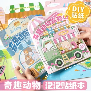 Sticker Ba Chiều Hình Động Vật Dễ Thương Dùng Trang Trí Thủ Công Cho Bé 3-7 Tuổi