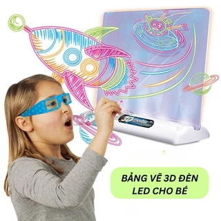 Bảng Vẽ 3D Kèm Kính 3D và Đế Đèn LED, Nhiều Chủ Đề Cho Bé Thoả Sức Sáng Tạo