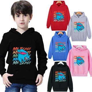 Áo Hoodie Tay Dài In Hình Mr Beast Dễ Thương Cho Bé 3-15 Tuổi