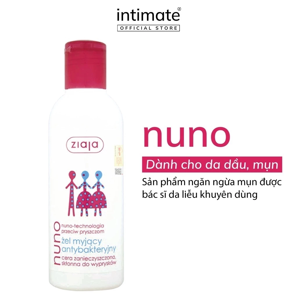 Sữa Rửa Mặt Dưỡng Ẩm Dành Cho Da Dầu Ziaja Nuno Giúp Ngăn Ngừa Hình Thành Vết Mụn, Làm Mềm Mịn Da 200ml