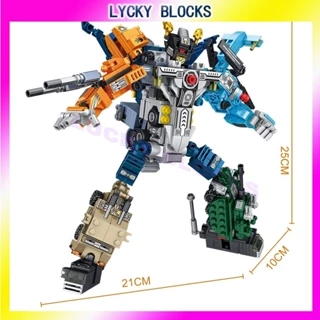 Lego building blocks military series robots 8 trong 1 xe tăng bọc thép được trang bị biến dạng mech robot quà tặng đồ chơi trẻ em