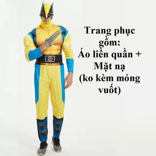 (Người lớn) Trang Phục Người Sói Wolverine cơ bắp, Bộ Đồ Halloween Hoá Trang Thành Các Siêu Anh Hùng Avengers và D.C