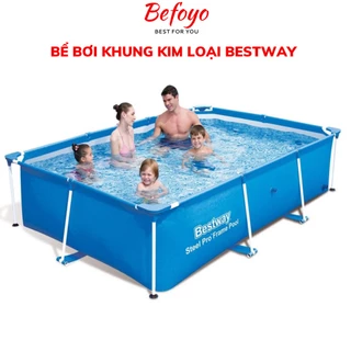 Bể bơi khung kim loại Bestway 56401 56403, Hồ bơi min cho bé, Kích thước 2.2 và 2.6m bảo hành 2 năm - Befoyo