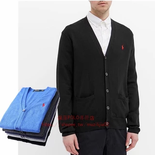 POLO Ralph Lauren Nam Áo Khoác Cardigan Len Cài Nút Cổ Chữ V Thời Trang Thu Đông Đơn Giản Cho Nam