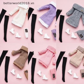1 Set Đồ Gồm Áo Sweater + Nón + Quần Dài Thời Trang Cho Búp Bê 30cm