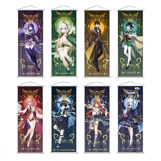 Genshin Tác Động Cuộn Canvas Tranh Nahida Yae Miko Nilou Yeolan Trang Trí Nhà Treo Tường Anime Poster Treo Tường Nghệ Thuật Phòng Trang Trí