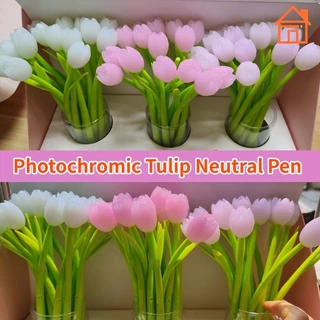 Bút Bi Silicone Đầu 0.5mm Hình Hoa Tulip Thay Đổi Màu Sắc