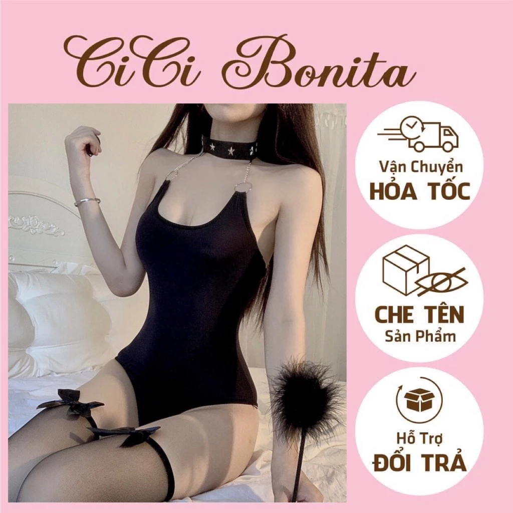 Bodysuit cổ chữ U- Đồ liền thân dáng ôm khoét sâu, hở lưng quyến rũ CB48 CICI BONITA HCM