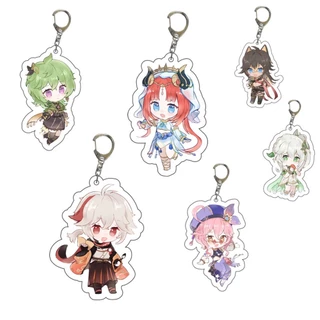 Anime keychain genshin impact snezhnaya childe columbina pantalone arlecchino phụ kiện móc chìa khóa túi dễ thương mặt dây chuyền người hâm mộ quà tặng