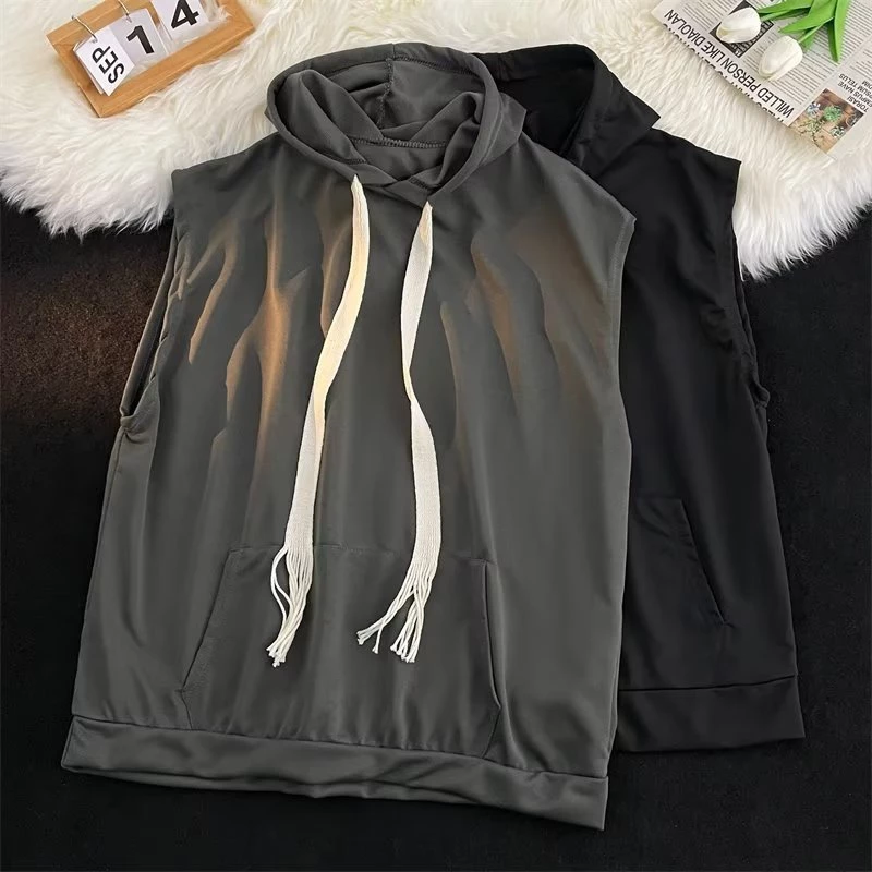 Áo Hoodie Không Tay Phong Cách Vintage Thời Trang Cho Nam