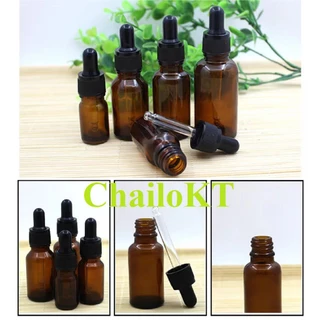 Chai thủy tinh Nâu, Trong 20ml 30ml, Nắp xịt, nắp nhỏ giọt, chai tinh dầu, serum, chai thủy tinh (KHO SỈ).