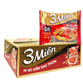 Mì Ba Miền thùng 30 gói x 75g hương vị Bò hầm rau thơm