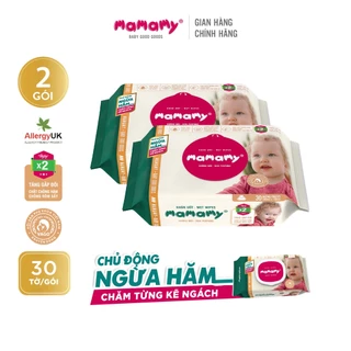 Combo 2 gói khăn ướt Mamamy 30 tờ/gói chuẩn quốc tế - 100% an toàn