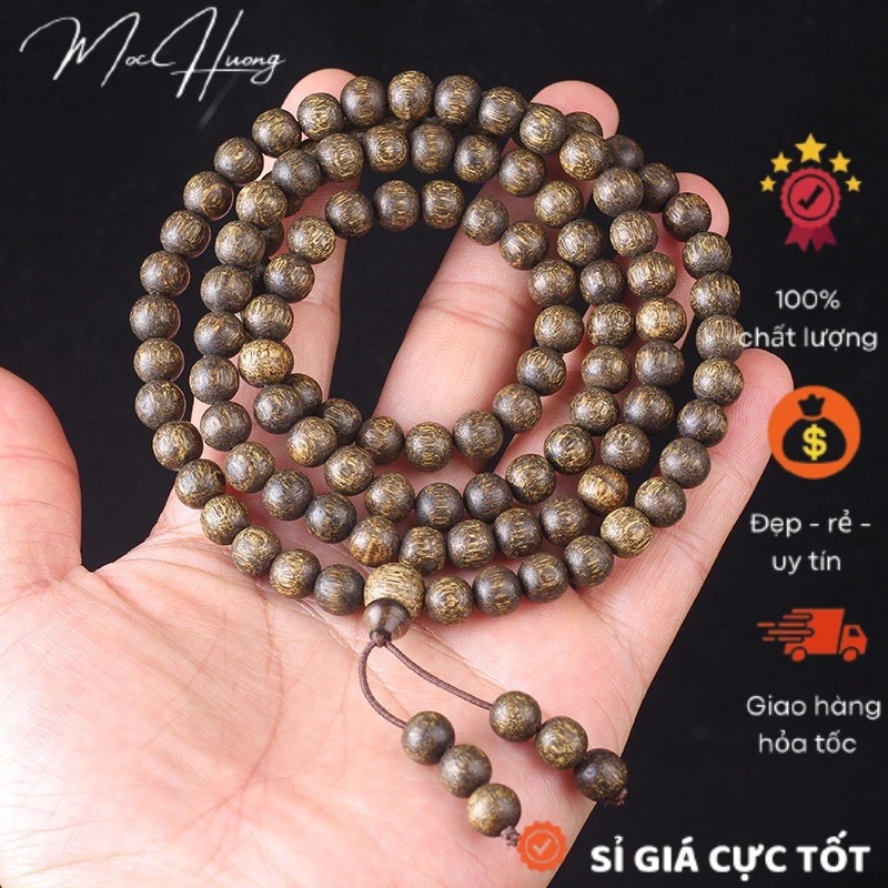 Vòng tay trầm hương cao cấp 108 hạt - TH660 MOCHUONG JEWELRY