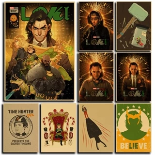 Poster Giấy kraft Hình Siêu Anh Hùng Mỹ tv series loki Phổ Biến