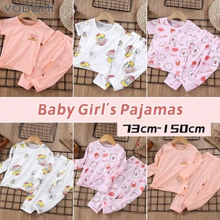 Bộ Đồ Ngủ Tay Ngắn Chất Cotton Mỏng Nhẹ Thời Trang Mùa Hè Xinh Xắn Cho Bé Gái 2178