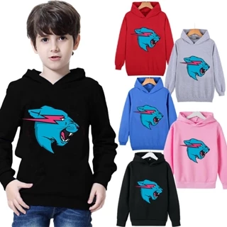 Áo Hoodie Tay Dài In Hình Hoạt Hình Mr Beast Dành Cho Trẻ Em