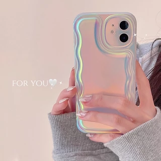 Sang Trọng Ốp Điện Thoại Màu Hồng laser Cho iphone 14 pro max 11 15 ip13 pro max 12 11 pro max x xs xs max xr