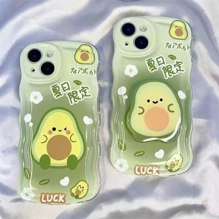 Ốp lưng iPhone 15 Pro Max 15 Plus 14 Pro Max 13 Pro Max 12 Pro Max 11 Pro Max 13 Mini 12 Mini 14 Plus 8 Plus 7 Plus X Xr Xs Max Summer Day fresh Avocado fruit Wave edge soft phone case