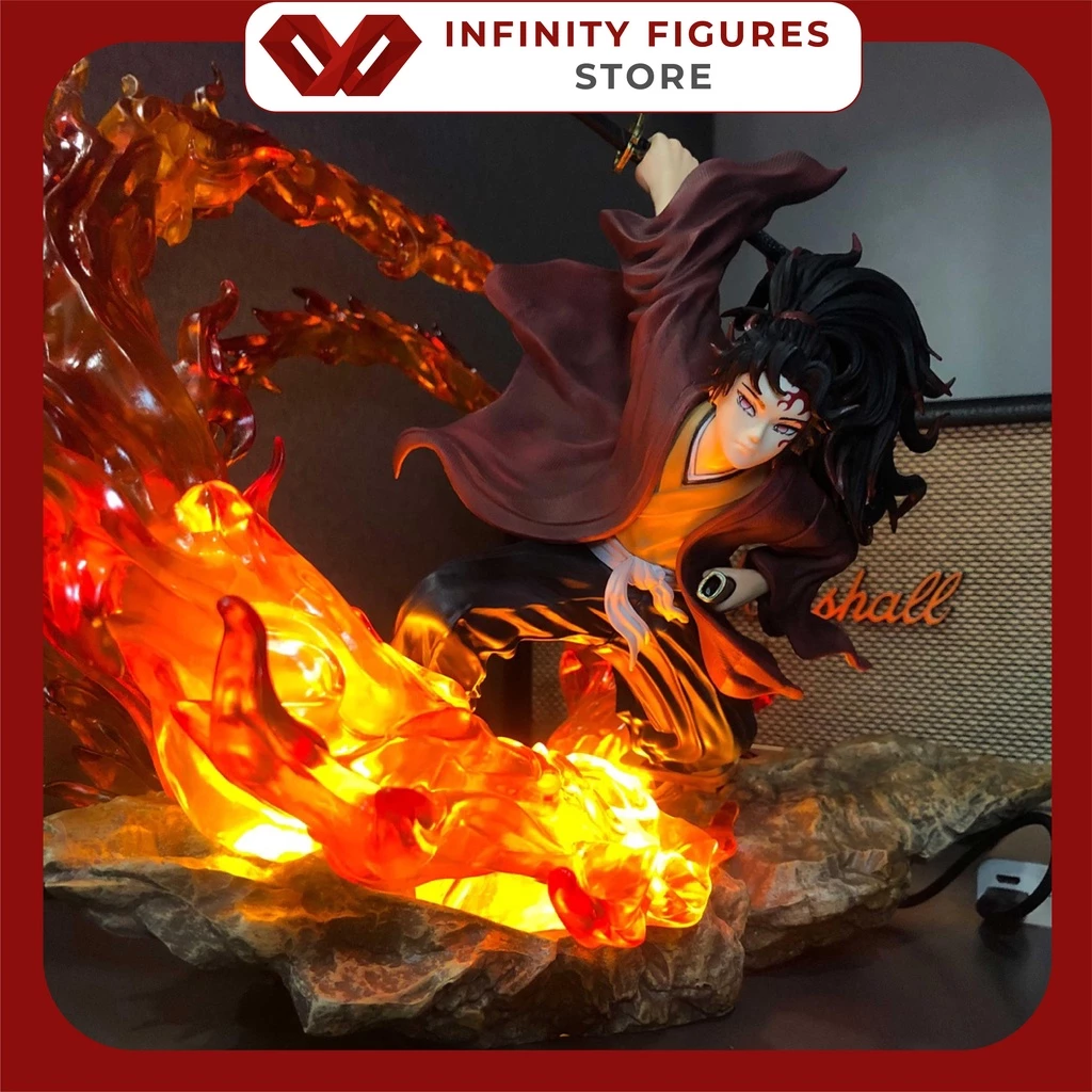 Mô hình kiếm sĩ Yoriichi cao 30CM có LED, figure thanh gươm diệt quỷ nhân vật Kokushibou, anime kimetsu no yaiba đẹp