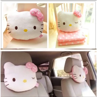 Gối Tựa Đầu Hình Hello Kitty Chấm Bi Dễ Thương Cho Bé Gái