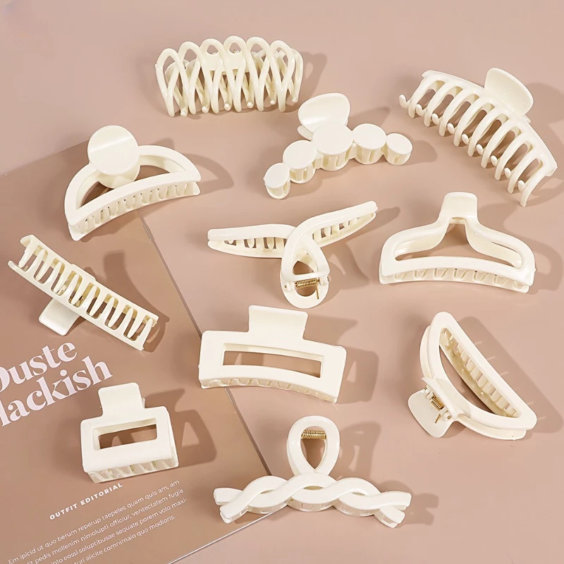 Hàn Quốc Thanh lịch kẹp tóc trắng Clip cà phê tóc Klip Ladies Crab Claw Hair Accessories