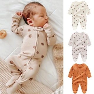 Áo Liền Quần Tay Dài Có Dây Kéo Chất Liệu Cotton Họa Tiết Hoạt Hình One Piece Giữ Ấm