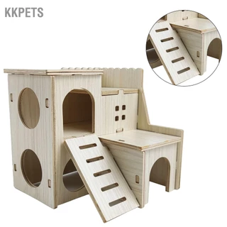 KKPETS Đồ chơi nhà Hamster bằng gỗ Nhà ẩn náu chống cắn cho phụ kiện