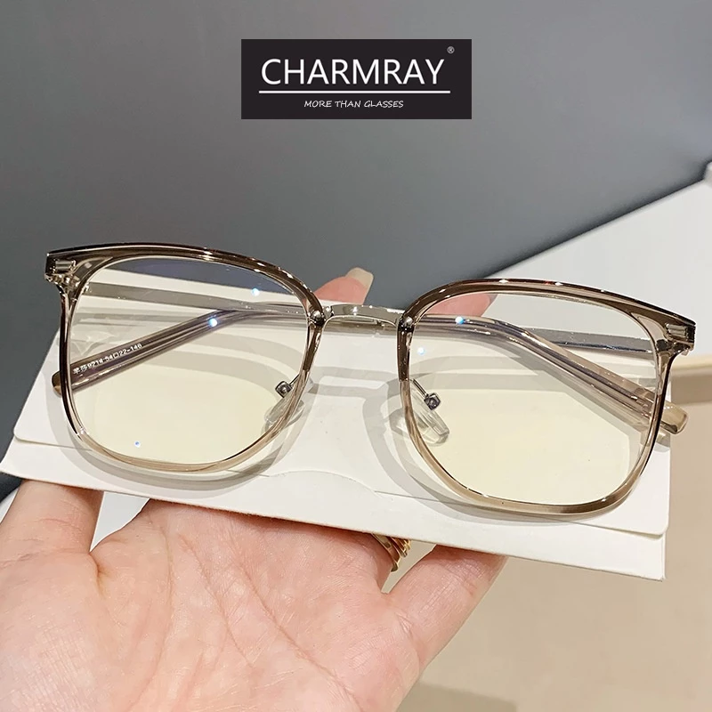 Charmray Mắt Kính Gọng Vuông TR90 Chống Bức Xạ Thời Trang Cho Nam Và Nữ