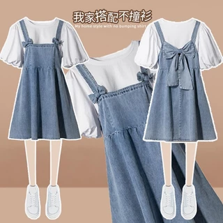 Đầm Yếm Denim Thời Trang Mùa Hè 2023 Mới Cho Bé Gái 5-6 - 7-8 - 9-10 - 11-12 - 13-14 Tuổi