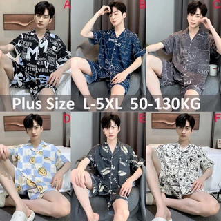 Thanh toán khi nhận hàng Bộ Đồ Ngủ Cotton Tay Ngắn Dáng Rộng Thời Trang Hàn Quốc Cho Nam đồ ngủ nam pyjama Plus Size L-5XL luyoo28