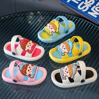 Dép quai hậu nhựa PVC với hoạt hình the boy, the girl cute cho bé trai, bé gái - Sandal tập đi nhiều màu cho bé BTBG302