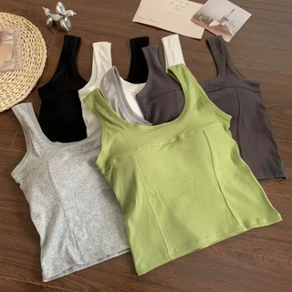 Cotton Nguyên Chất Lưng Đẹp Hình Chữ I Thường Ngày Camisole Cố Định Miếng Lót Ngực Quấn Bên Ngoài Mặc Phù Hợp Với HZFWC08