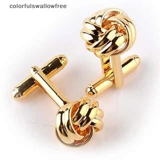 Colorfulswallowfree 1pair men's suits áo sơ mi knot twisted cufflinks wedding business cuff links gift abc