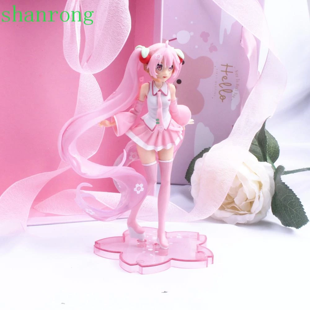 Shanrong miku hatsune cô gái dễ thương màu hồng sakura anime mô hình hành động hình đồ chơi