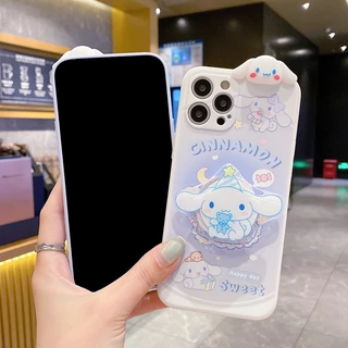 Ốp điện thoại hoạt hình Cinnamoroll có giá đỡ cho Samsung Galaxy S23 FE S24 S22 S21 S20 Ultra S10 S8 S9 Plus S20 FE A25 Ốp lưng mềm