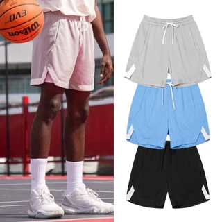 Quần Short Thể Thao Dáng Rộng Unisex Phối Lưới Khô Nhanh Phong Cách Mỹ 2023 Màu Xám / Đen / Xanh Dương