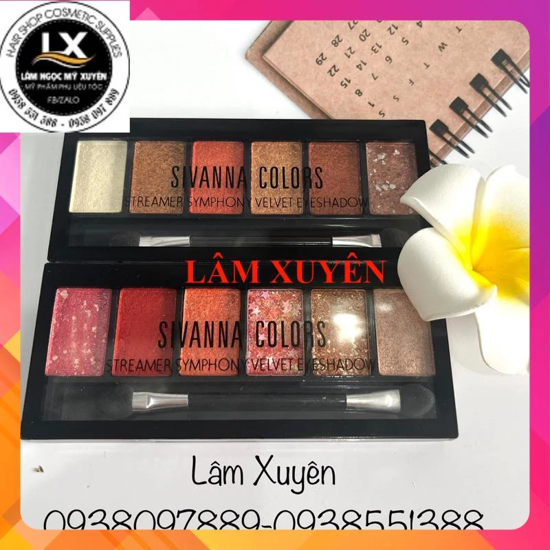 Bảng màu mắt 6 ô SIVANNA Colors mix màu nhủ 💥 GIÁ RẺ 💥 phấn mắt mịn siêu lì kèm nhủ mắt siêu đẹp nhỏ gọn dễ bỏ túi xách🥰