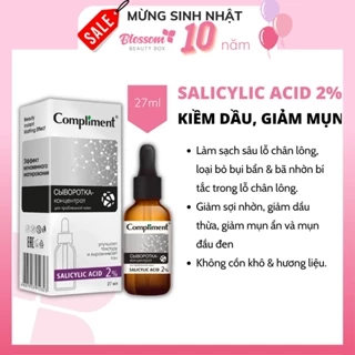 Serum BHA Salicylic Acid 2%, NIACINAMIDE Compliment giảm dầu mụn (27ML)