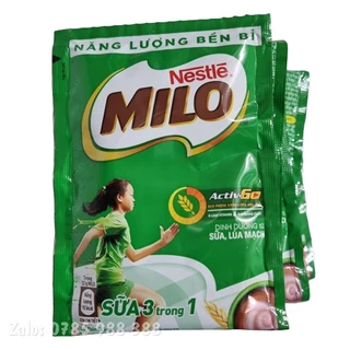 Dây 10 + 1 gói bột MILO lúa mạch 3trong1 gói 22g tiện lợi